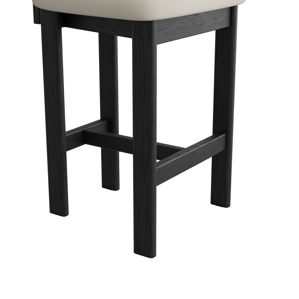 Solid Wood Beige & Black PU Leather Bar Stools & Counter Stools