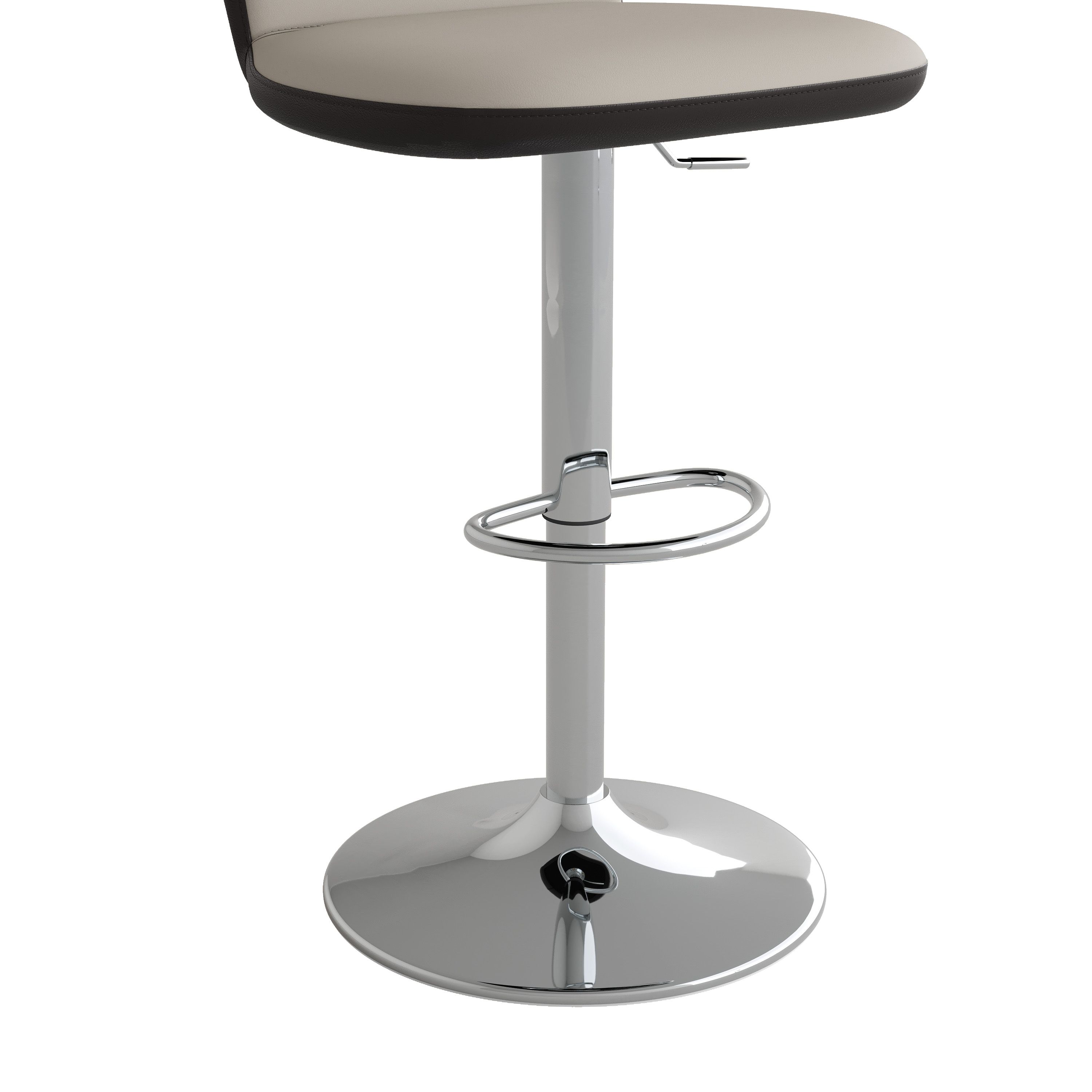 Adjustable Height Beige & Brown PU Leather Bar Stools & Counter Stools
