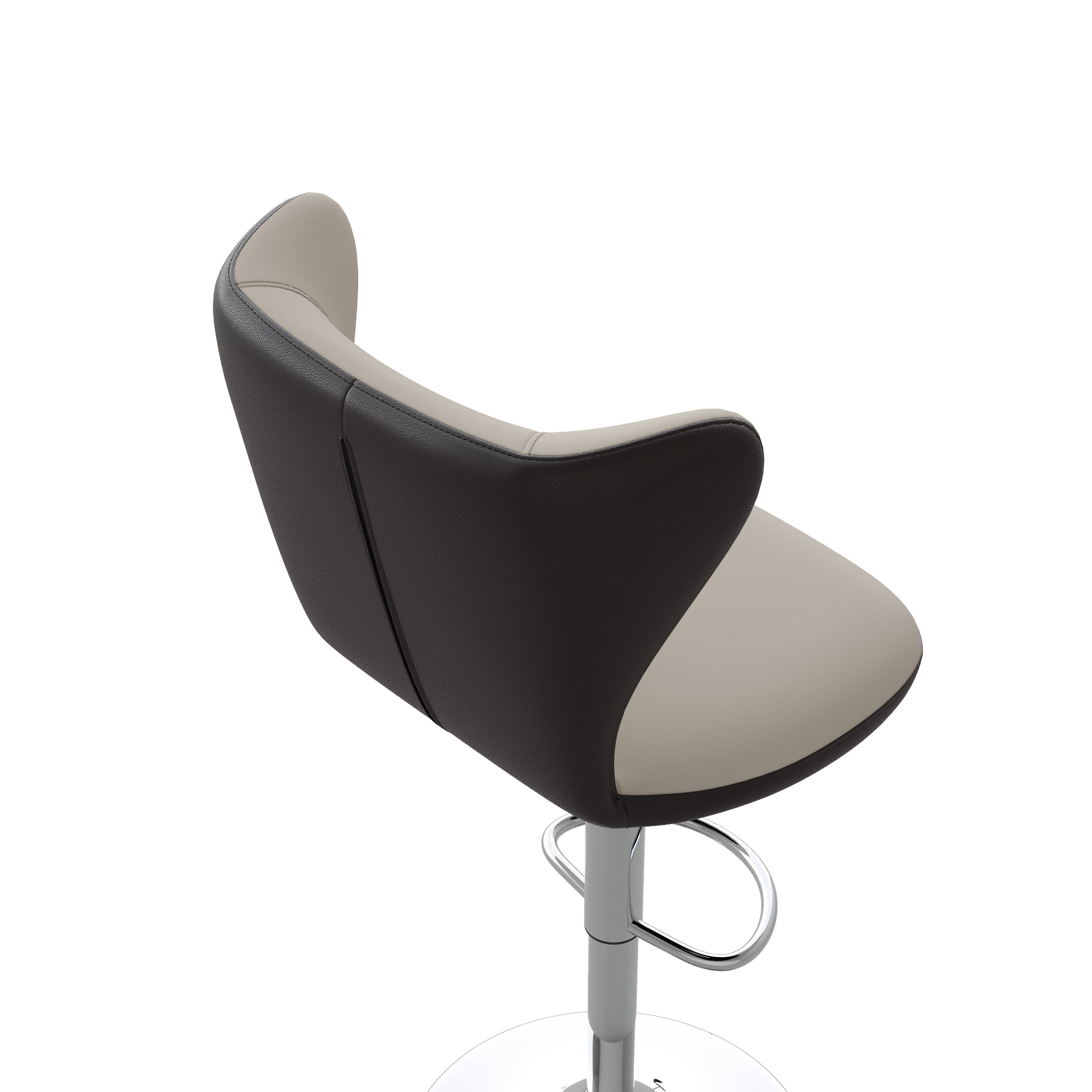 Minimalist Beige & Brown PU Leather Bar Stools & Counter Stools