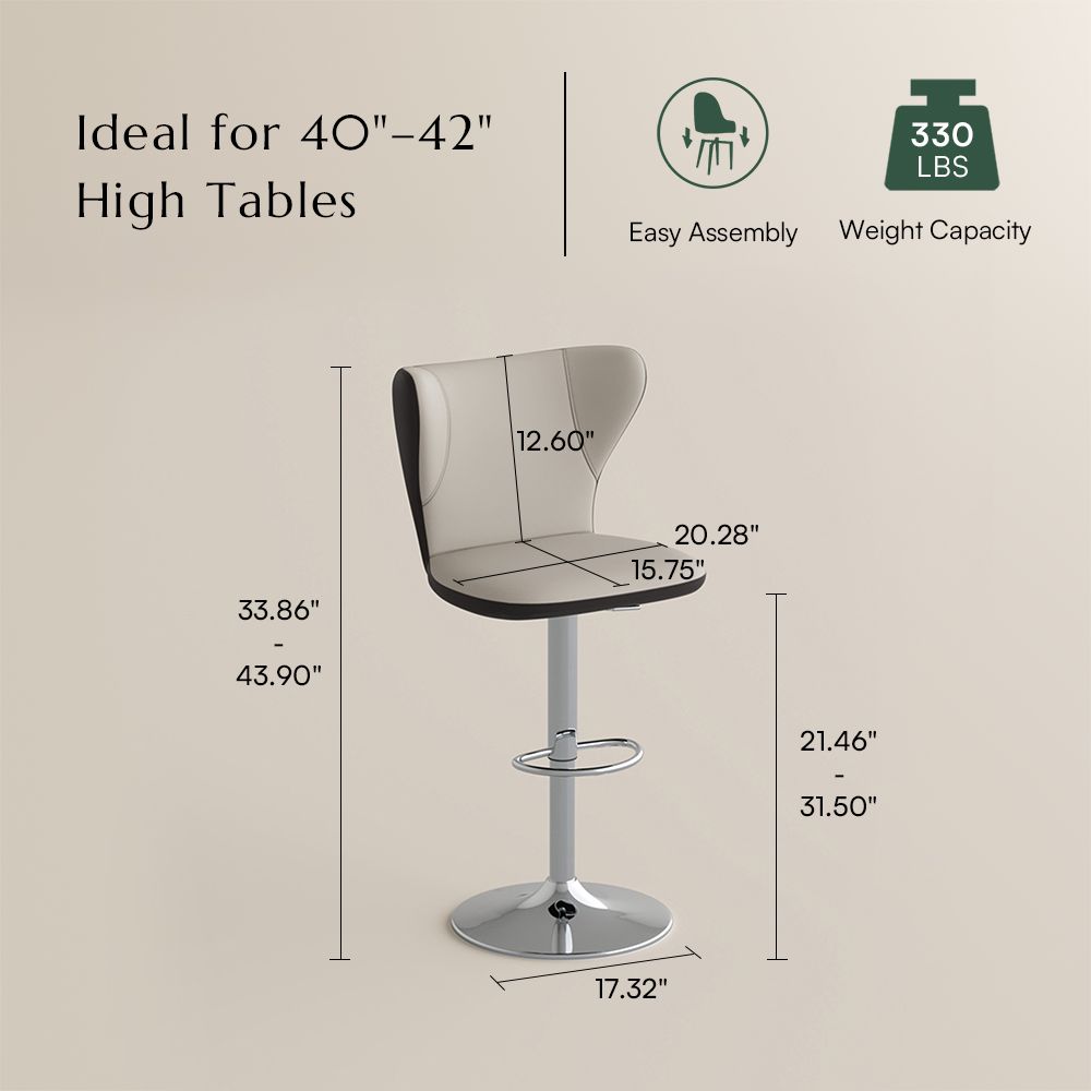 Brown Beige & Brown PU Leather Bar Stools & Counter Stools