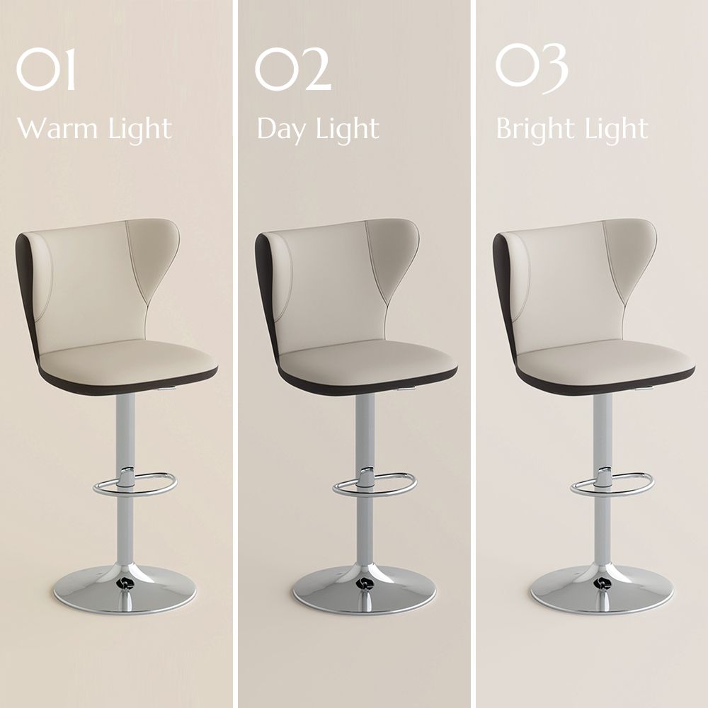 Easy Assembly Beige & Brown PU Leather Bar Stools & Counter Stools