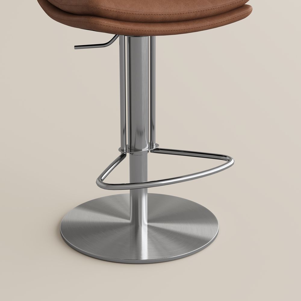 Brown Brown PU Leather Bar Stools & Counter Stools
