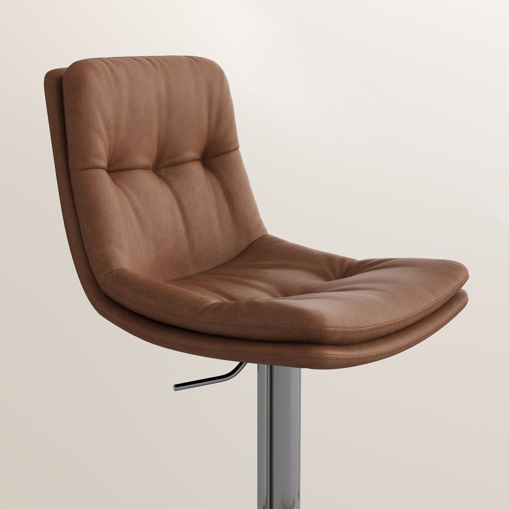 Brown Brown PU Leather Bar Stools & Counter Stools