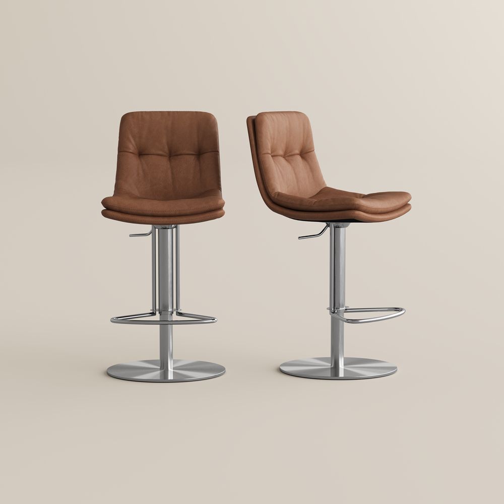 Swivel Brown PU Leather Bar Stools & Counter Stools