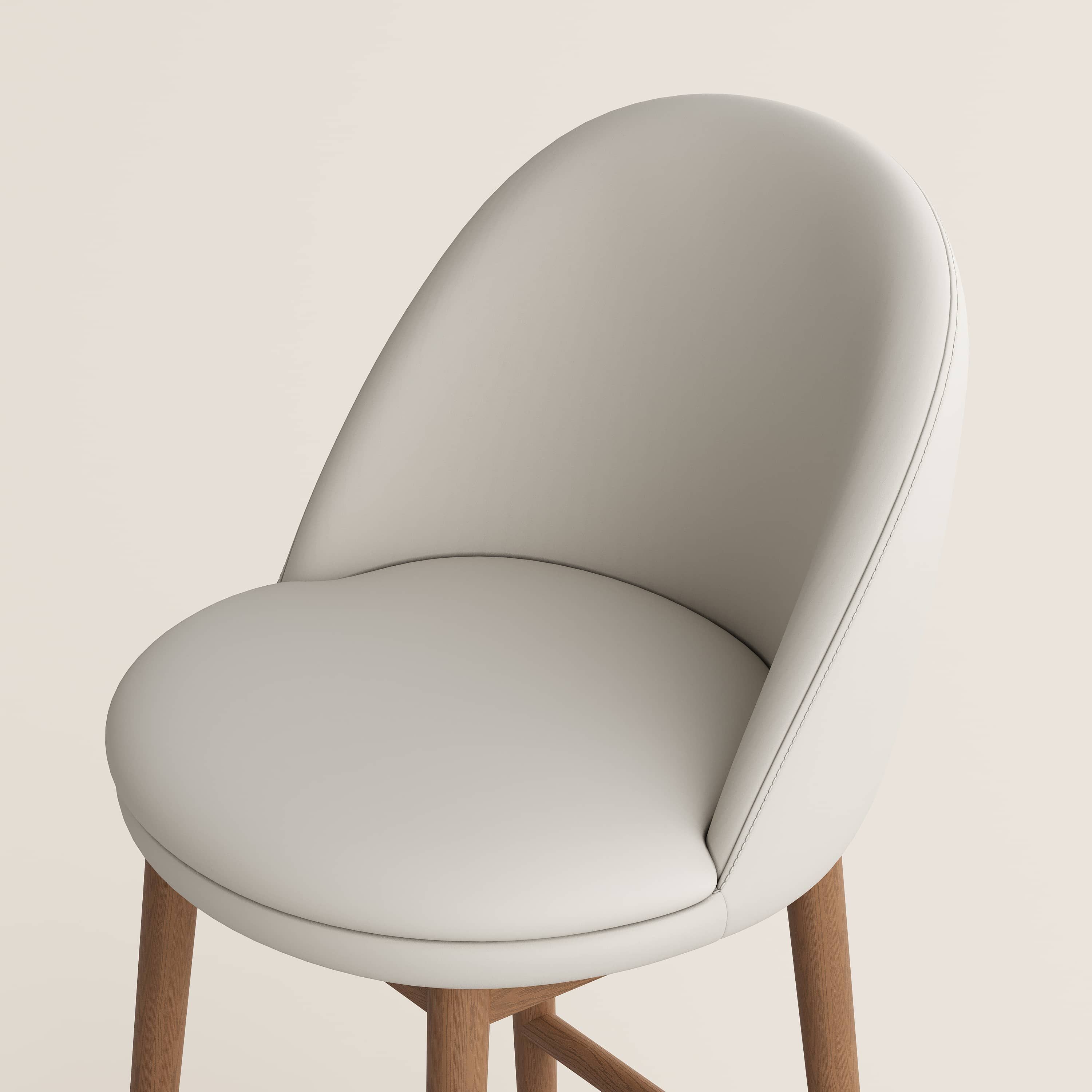 Fully Assembled Beige & Light Walnut PU Leather Bar Stools & Counter Stools