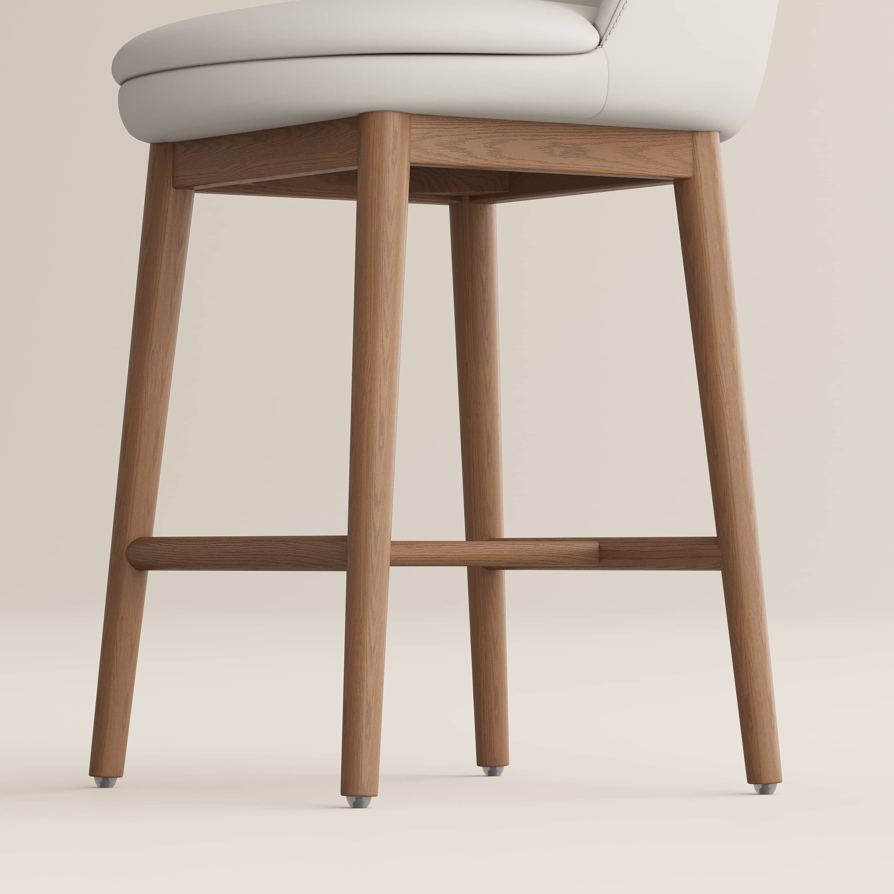 Beige Beige & Light Walnut PU Leather Bar Stools & Counter Stools