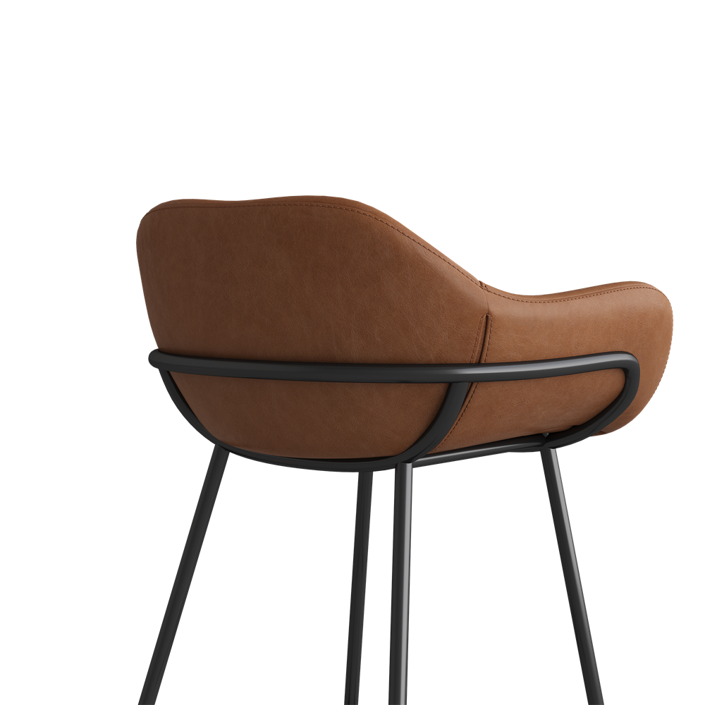 Fully Assembled Brown PU Leather Bar Stools & Counter Stools