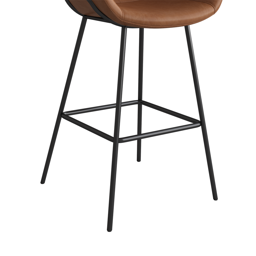 Fully Assembled Brown PU Leather Bar Stools & Counter Stools