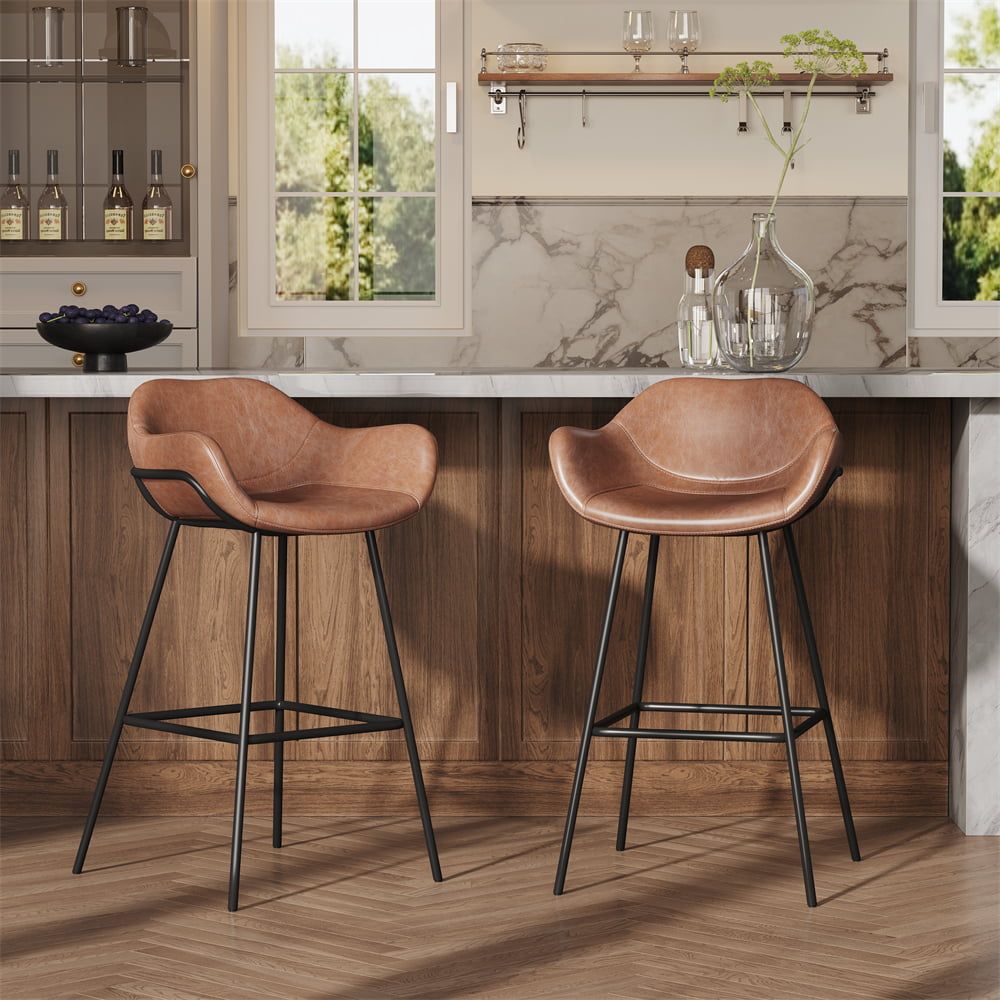 PU Leather Brown PU Leather Bar Stools & Counter Stools