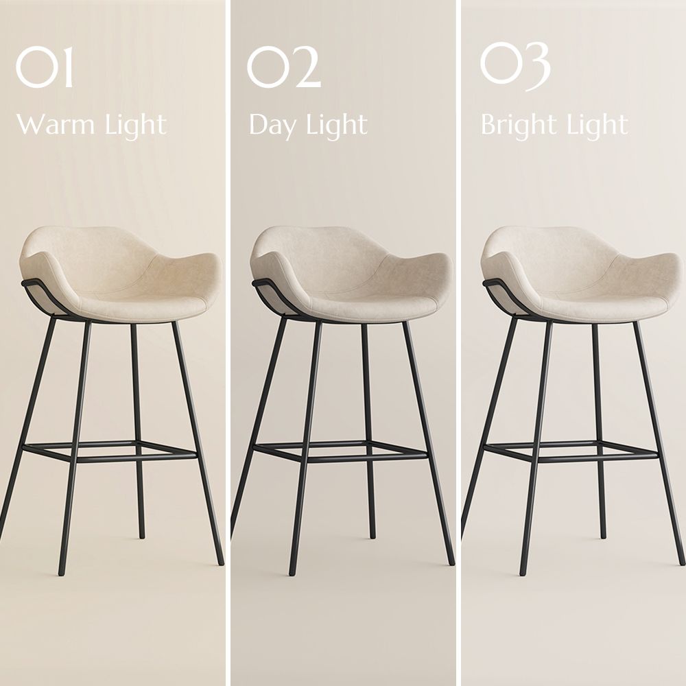 Brown Beige PU Leather Bar Stools & Counter Stools