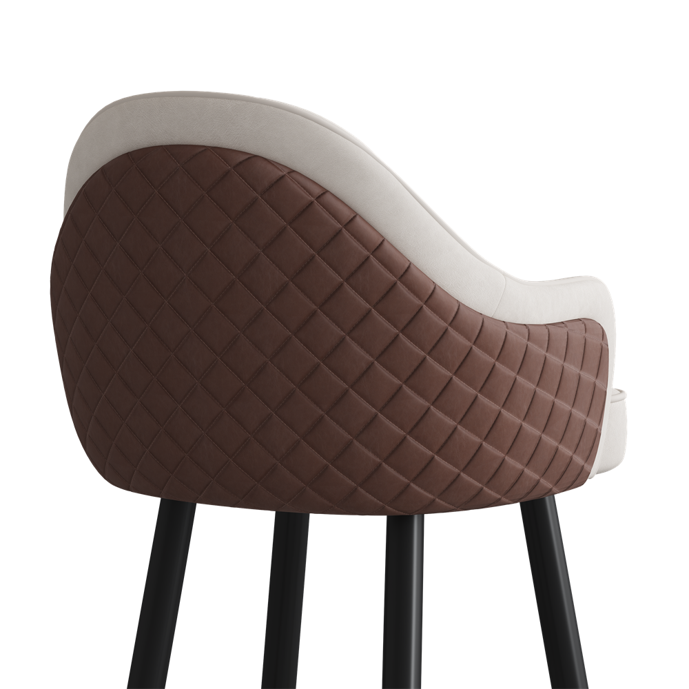 Beige & Brown PU Leather Bar Stools & Counter Stools