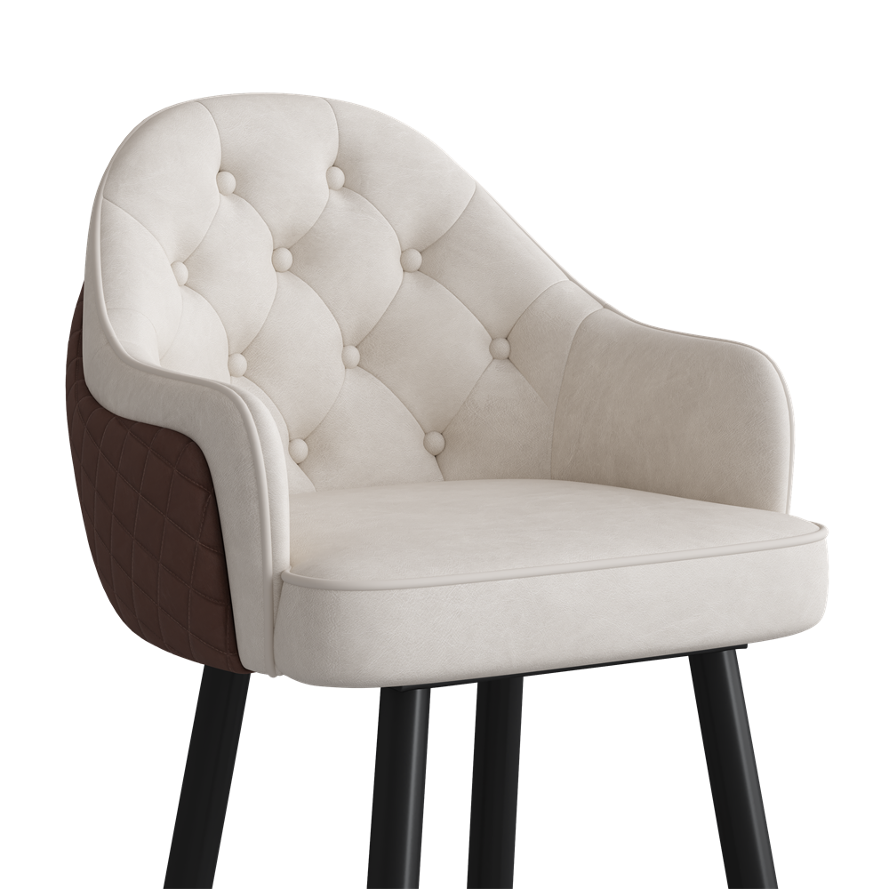 Beige & Brown PU Leather Bar Stools & Counter Stools