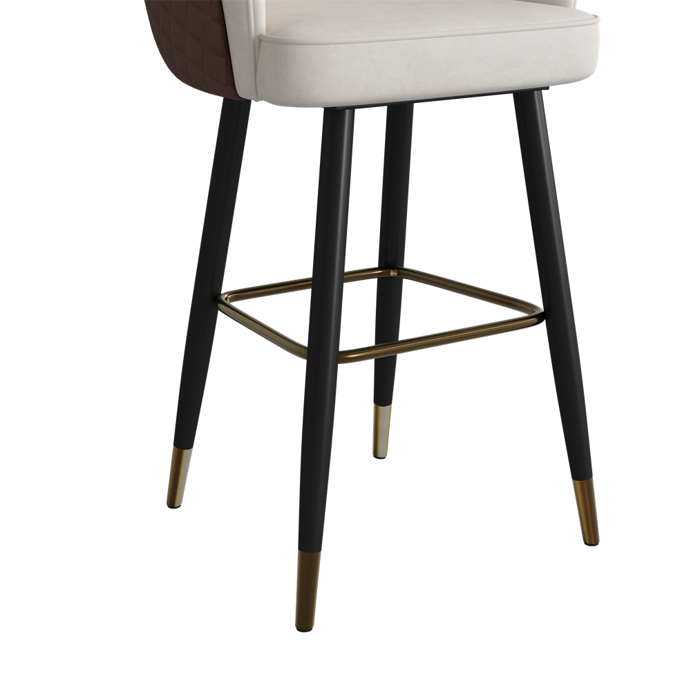 Beige & Brown PU Leather Bar Stools & Counter Stools