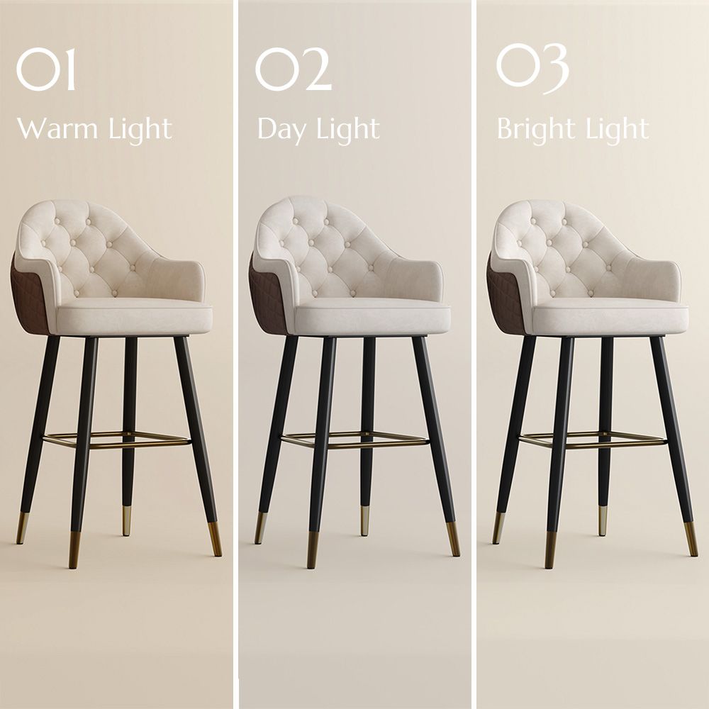 Beige & Brown PU Leather Bar Stools & Counter Stools