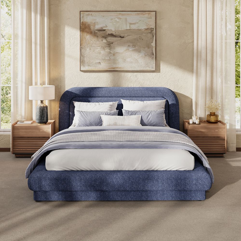 Chenille Dark Blue Chenille Beds