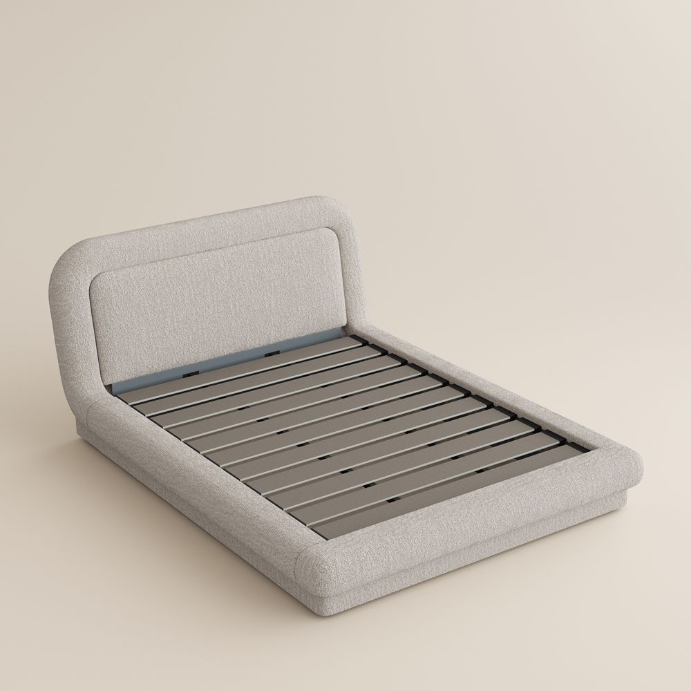 Upholstered Bed Frame Beige Chenille Beds