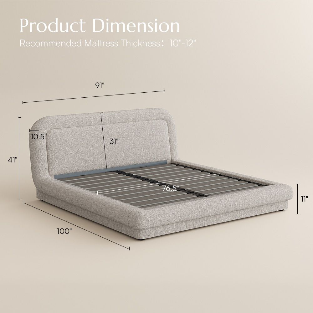 Beige Beige Chenille Beds