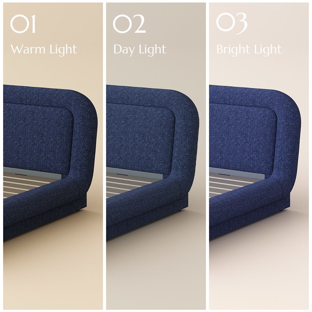 Modern Dark Blue Chenille Beds