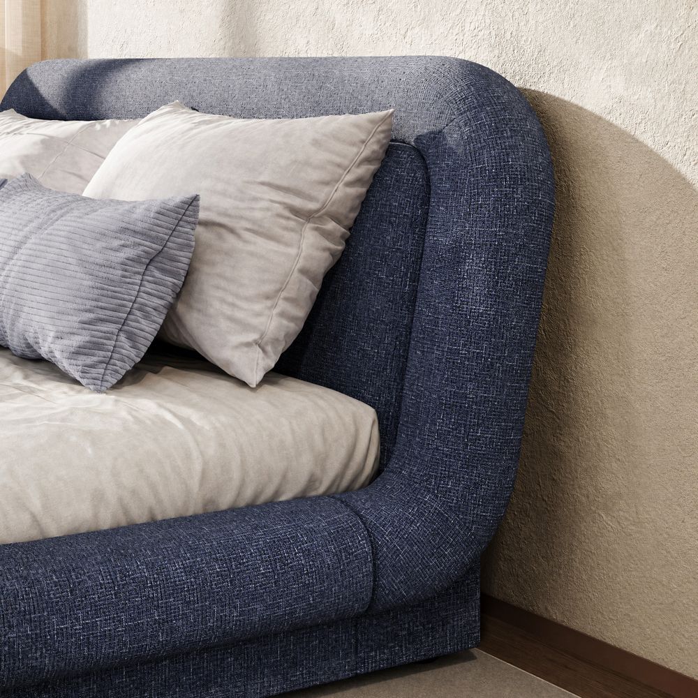 Modern Dark Blue Chenille Beds