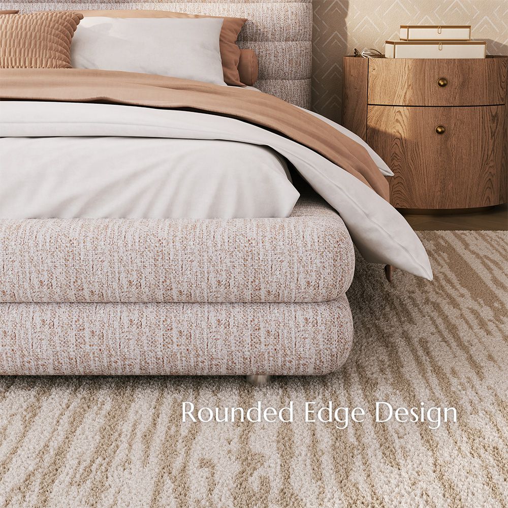 Mid-Century Modern Pink & White Chenille Beds