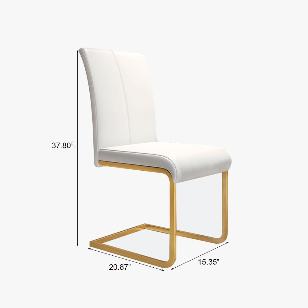 Parzialmente assemblato Beige Pelle Sedie da pranzo
