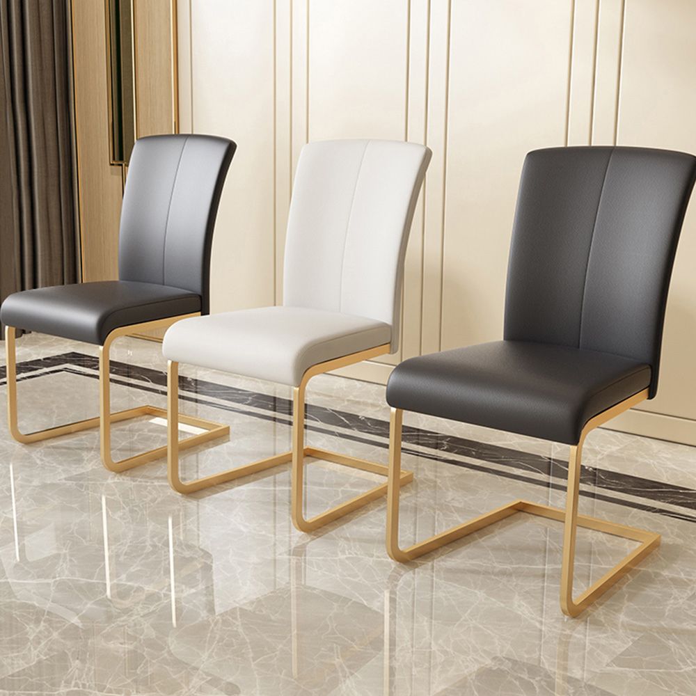 Partly Assemble Black Leather Dining Chairs