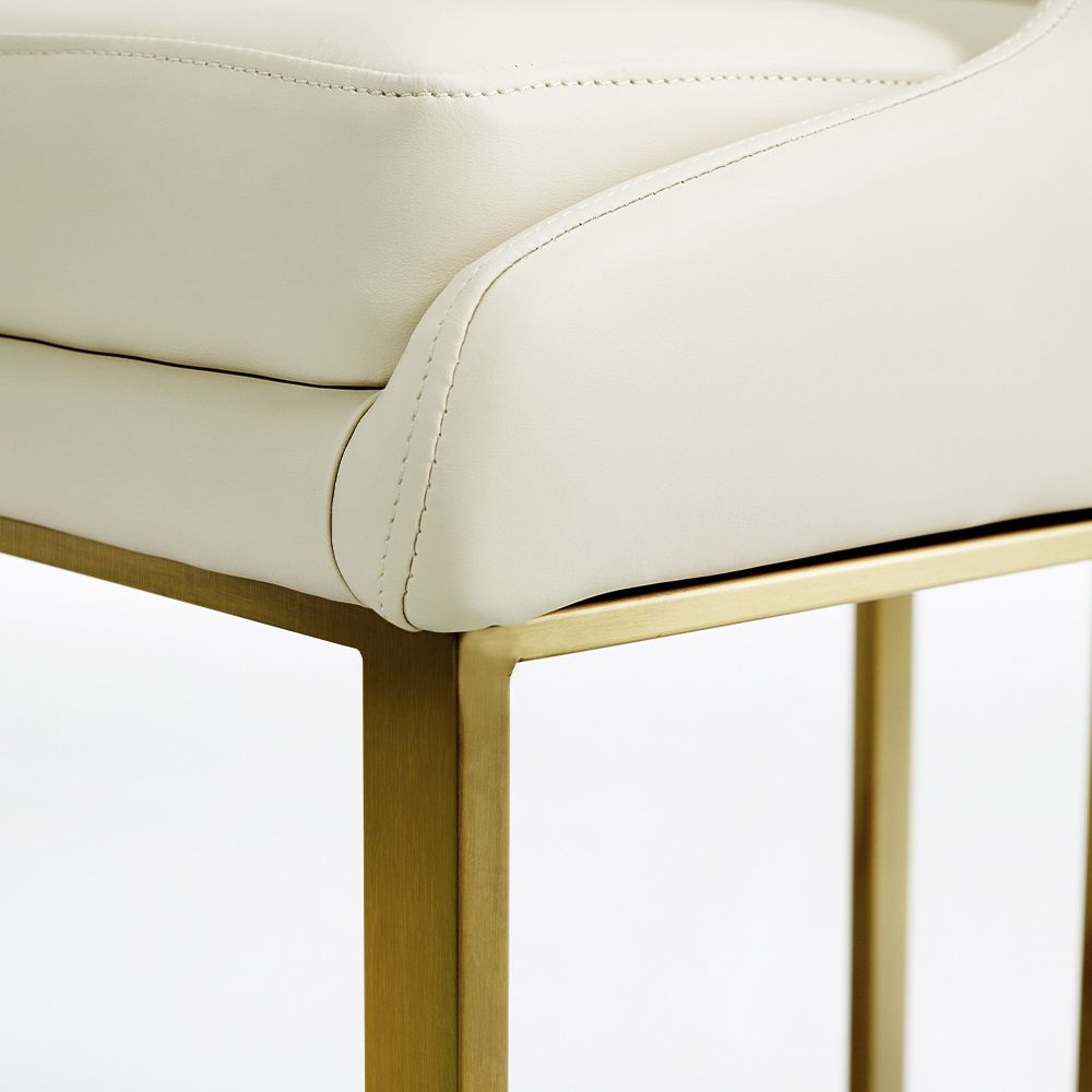 Moderno Beige Pelle Sedie da pranzo