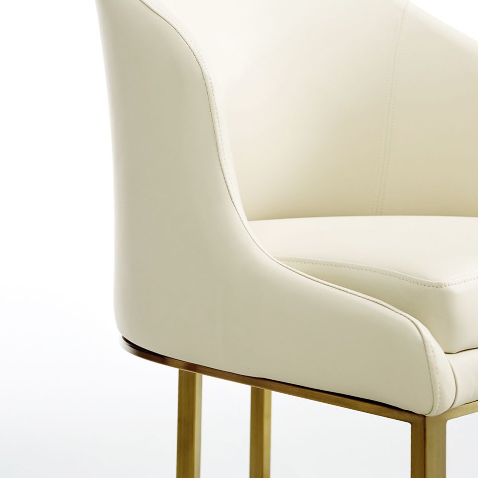 Parzialmente assemblato Beige Pelle Sedie da pranzo