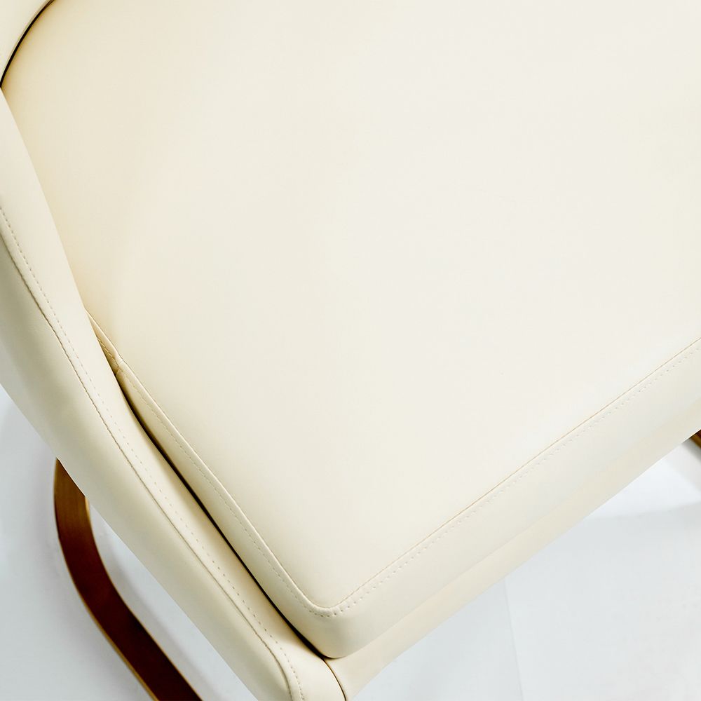 Modern Beige Leather Dining Chairs