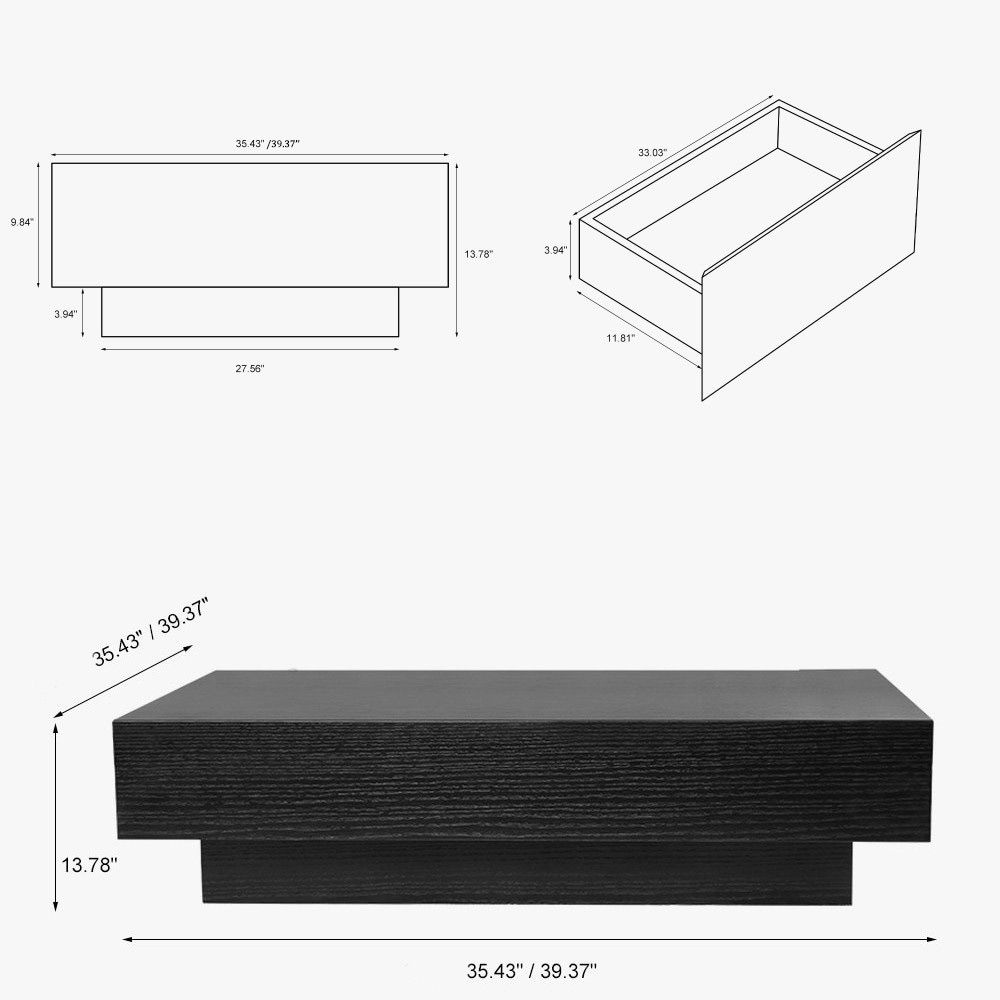 Black MDF Living Room Set