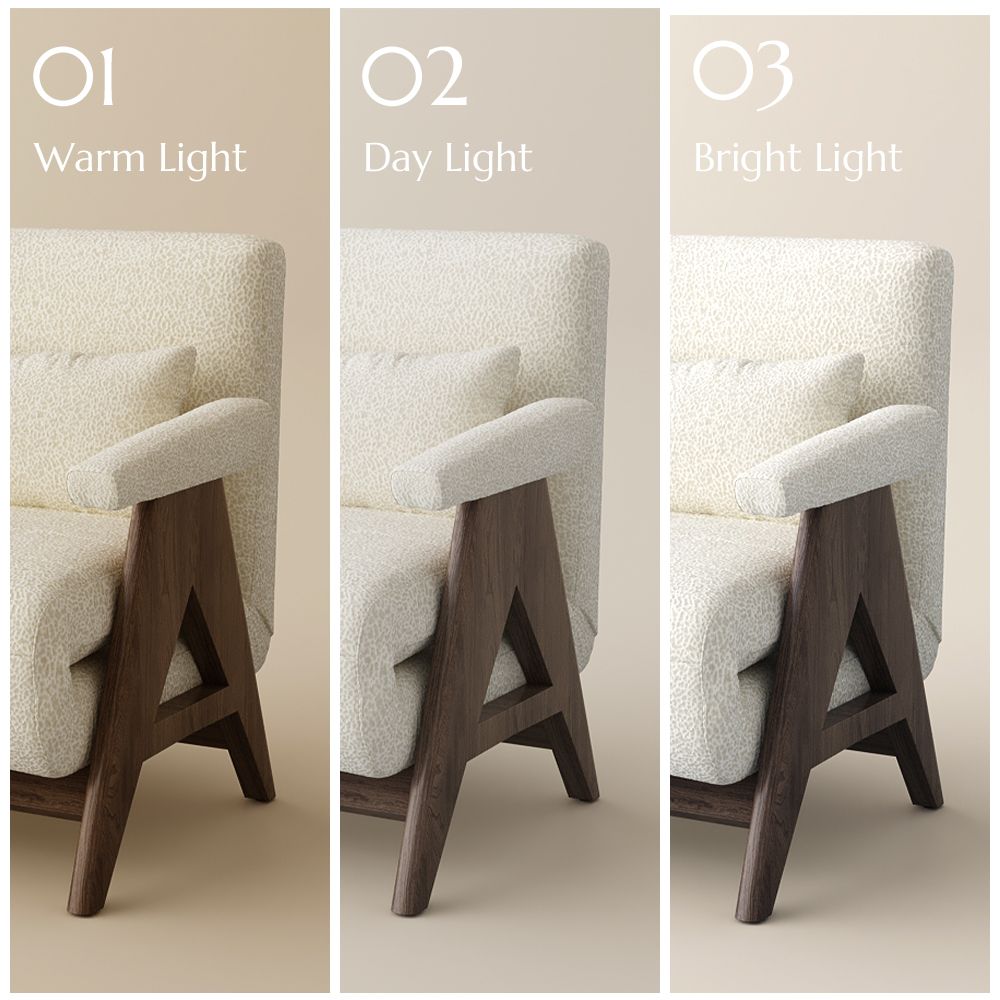 Comfortable Walnut & White Fabric Chairs