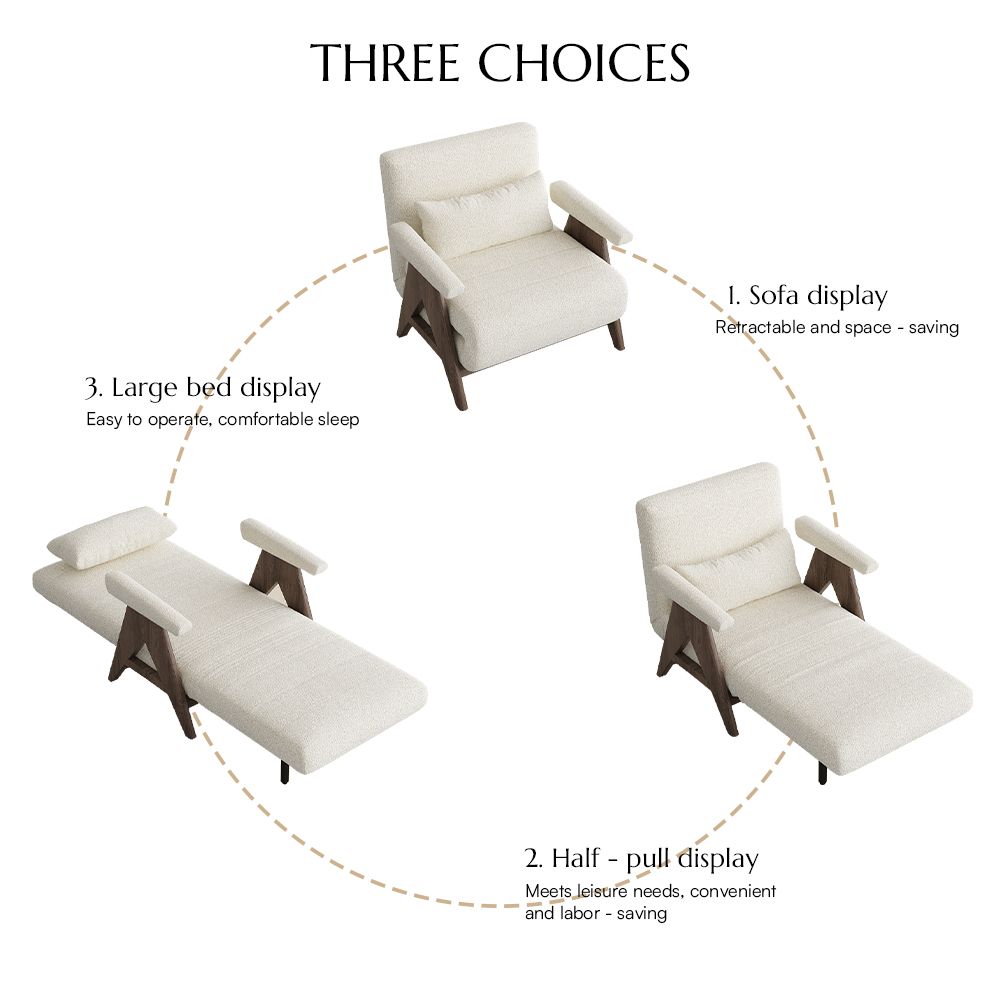 Foldable Walnut & White Fabric Chairs