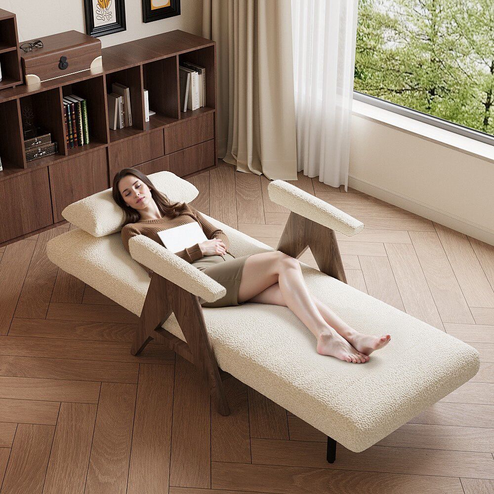 Bedroom Walnut & White Fabric Chairs