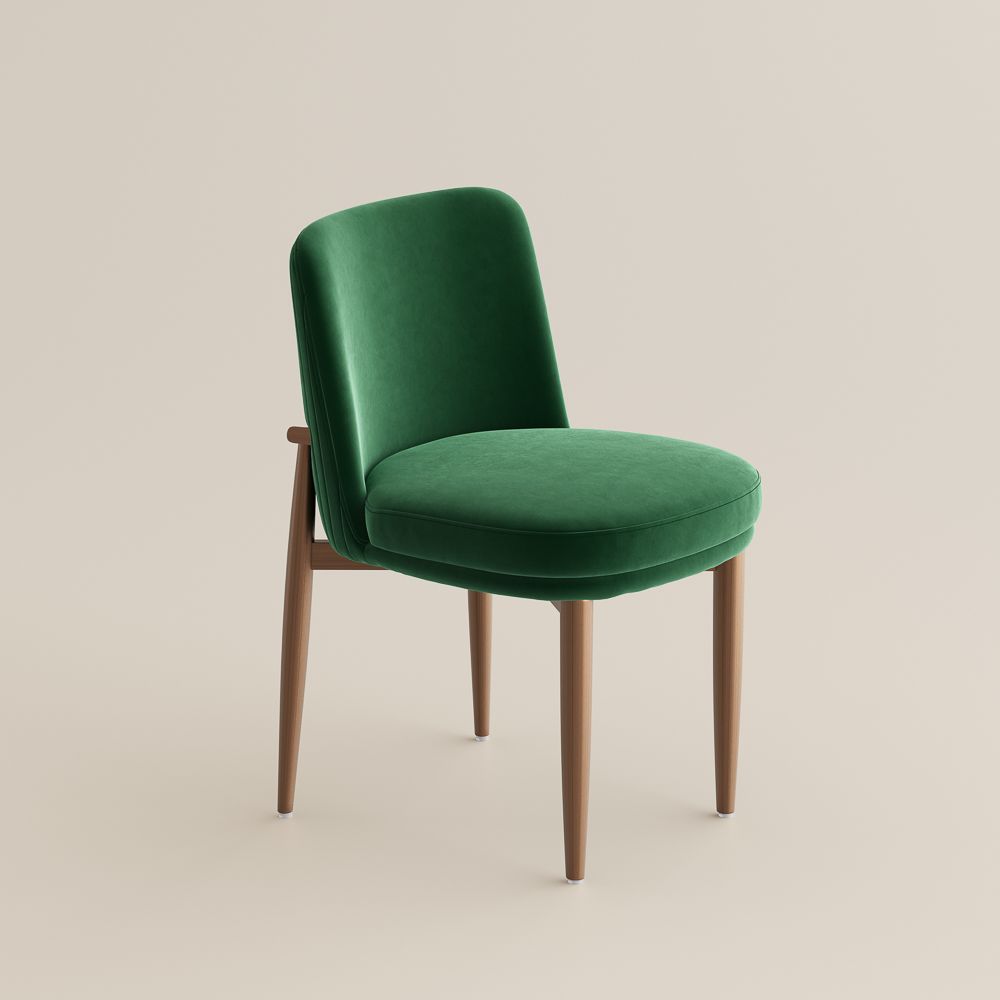 Green & Bronze Velvet Chairs