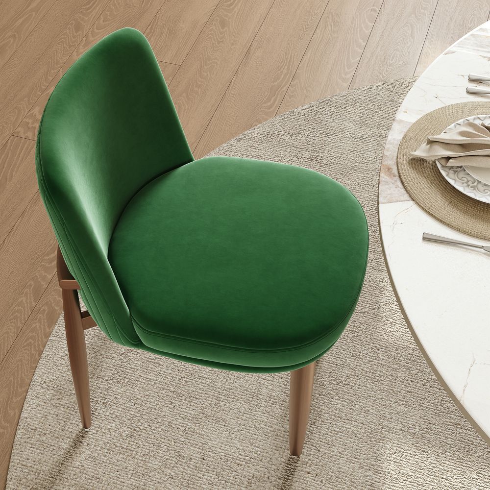 Green & Bronze Velvet Chairs