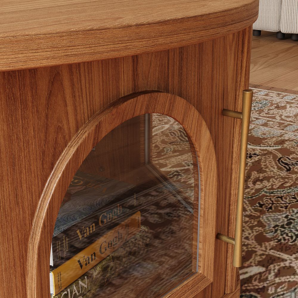 With Storage Walnut Color Engineered Wood Coffee Tables