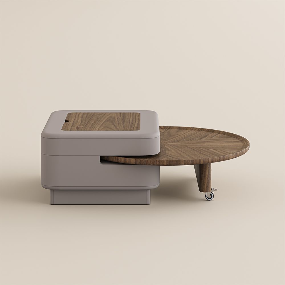 Walnut Color Walnut&Gray Engineered Wood Coffee Tables