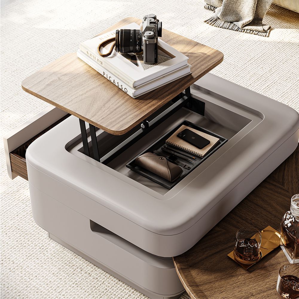 Retracting Coffee Table with Storage