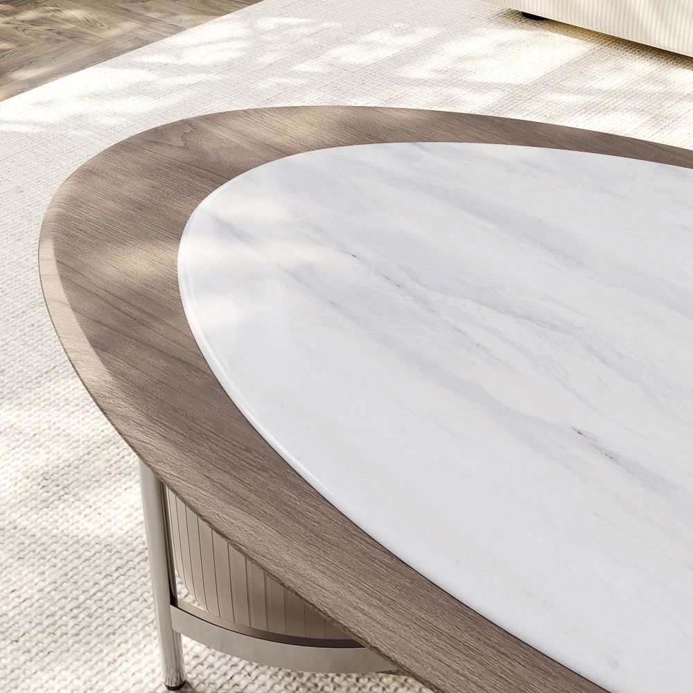 Oval Coffee Table With Storage