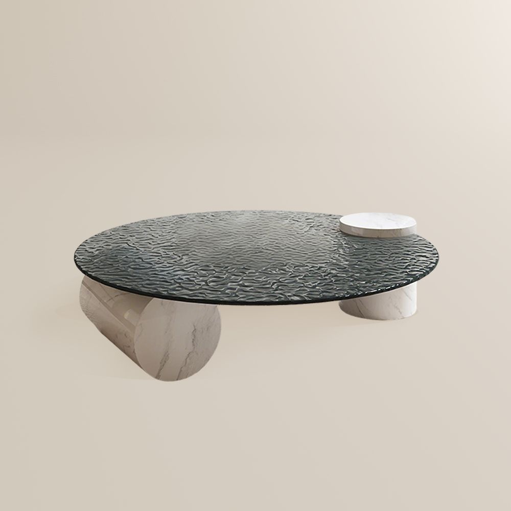 Metal White & Black Tempered Glass Coffee Tables
