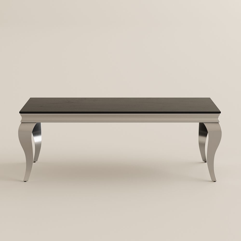 Rectangular Glossy Black Metal Coffee Tables