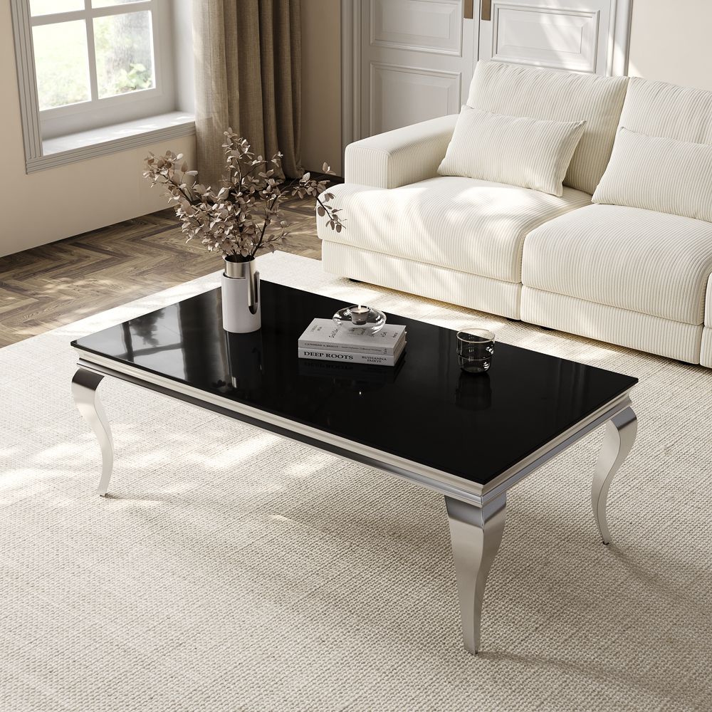 Black Glossy Black Metal Coffee Tables