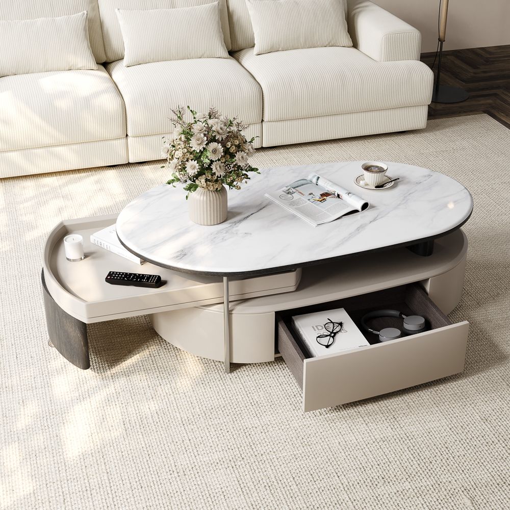 Partly Assemble Grey & Black MDF Coffee Tables