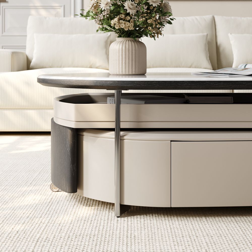 Metal Grey & Black MDF Coffee Tables