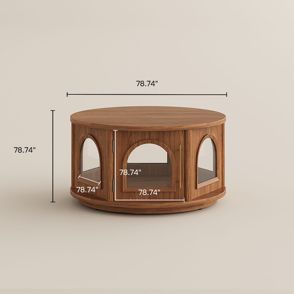 Fully Assemble Walnut Color Engineered Wood Coffee Tables