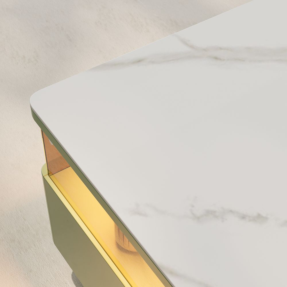 Green & White Engineered Wood Coffee Tables