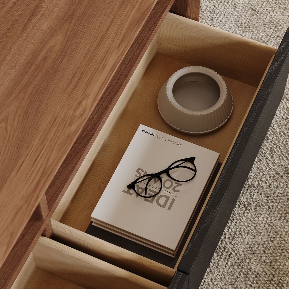 Wood Dark Wood & Black Coffee Tables