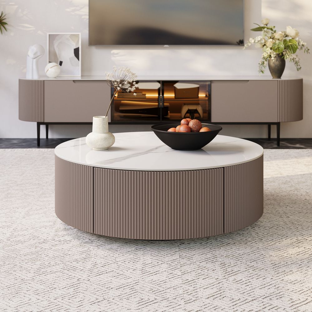 Sintered Stone Gray Sintered Stone Coffee Tables