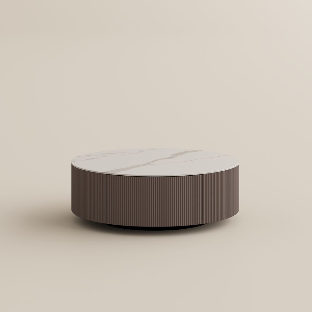 Modern Gray Sintered Stone Coffee Tables