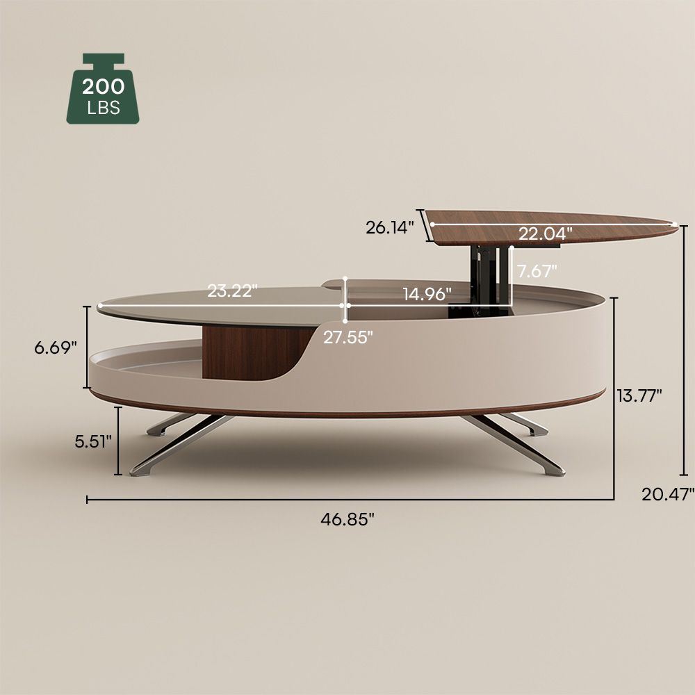 with Storage Walnut & Gray Engineered Wood Coffee Tables